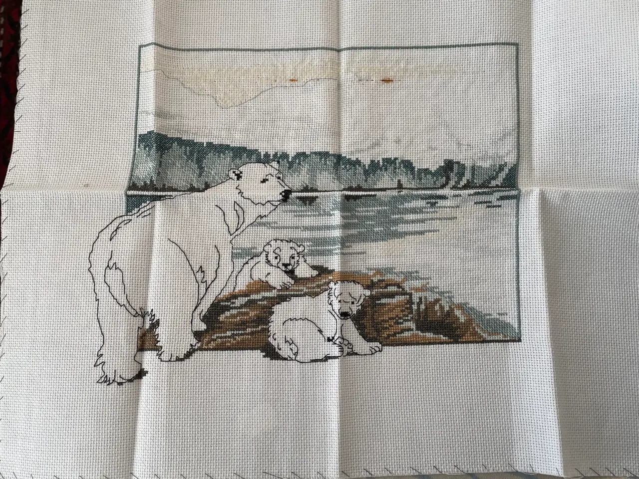 Billede 2 - OOE 98208 broderi mønster isbjørn med unger