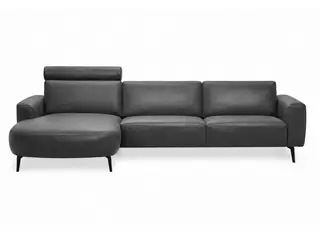 Hjort Knudsen Lolland læder Chaiselong sofa - Venstrevendt