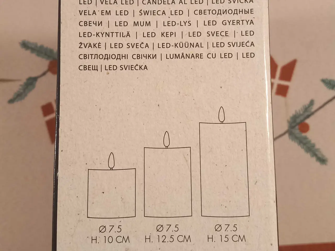 Billede 3 - Bordeauxrød led bloklys 