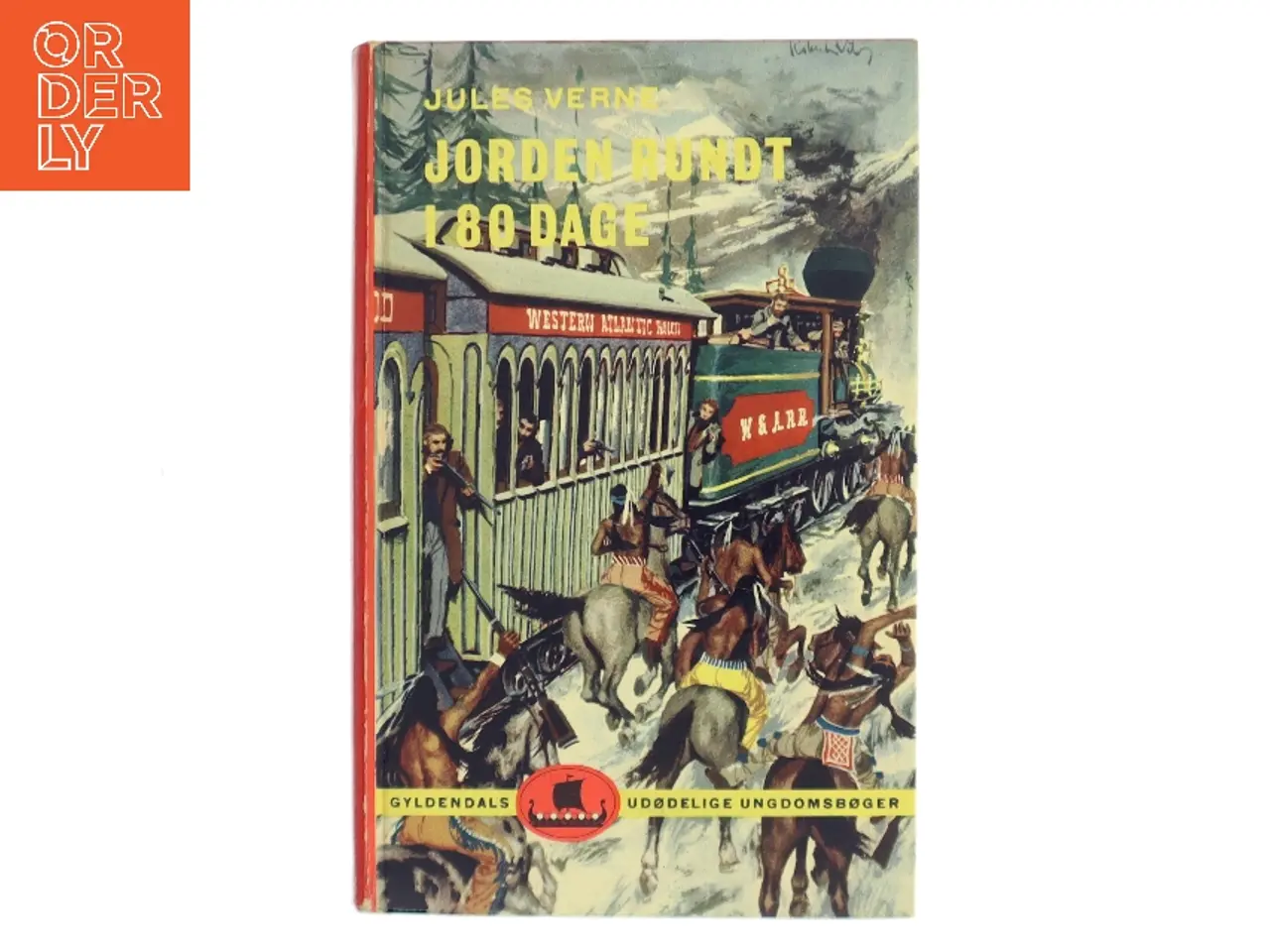 Billede 1 - Jorden rundt i 80 dage af Jules Verne (Bog)