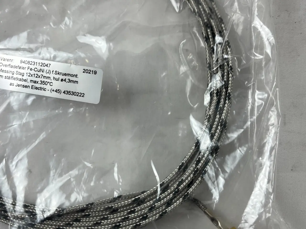 Billede 5 - Type J Thermocouple Probe 5m Stainless Braided