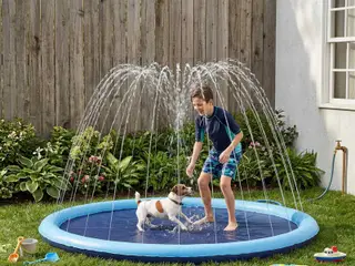 Splash Pad til børn og hunde Blå Ø150 x 10 cm PVC