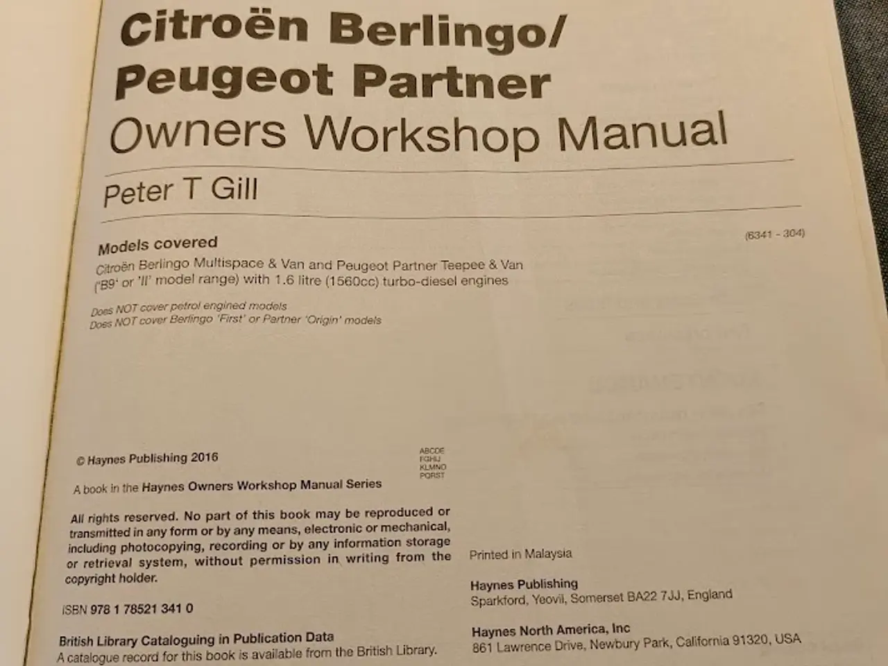 Billede 2 - Haynes manual  Berlingo  Partner 2008 - 2016 Diese