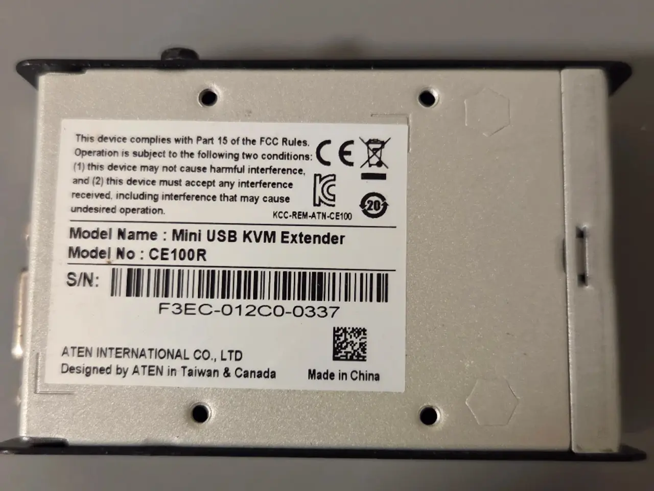 Billede 2 - ATEN CE100R Mini USB KVM Extender i god stand.