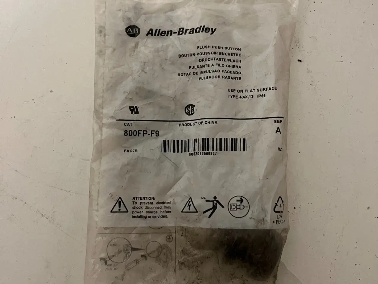 Billede 2 - Allen-Bradley 800FP-F9 Flush Push Button, 22mm, 1