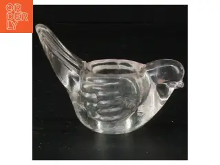 Glasfugl lysestage skål(str. 12 x 7 x 8 cm)