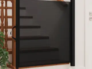 Udtrækkelig låge til kæledyr 82,5 × 125 cm - sort
