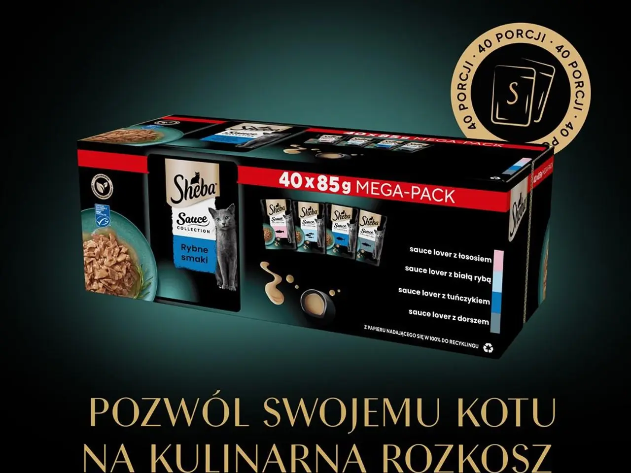 Billede 2 - Vådfoder til kat Sheba Sauce Collection fiskesmag - 40 x 85 g