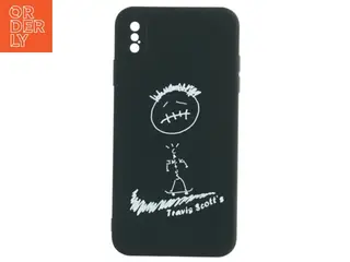 Sort mobiltelefon cover med Travis Scott design (str. 16x8 cm)