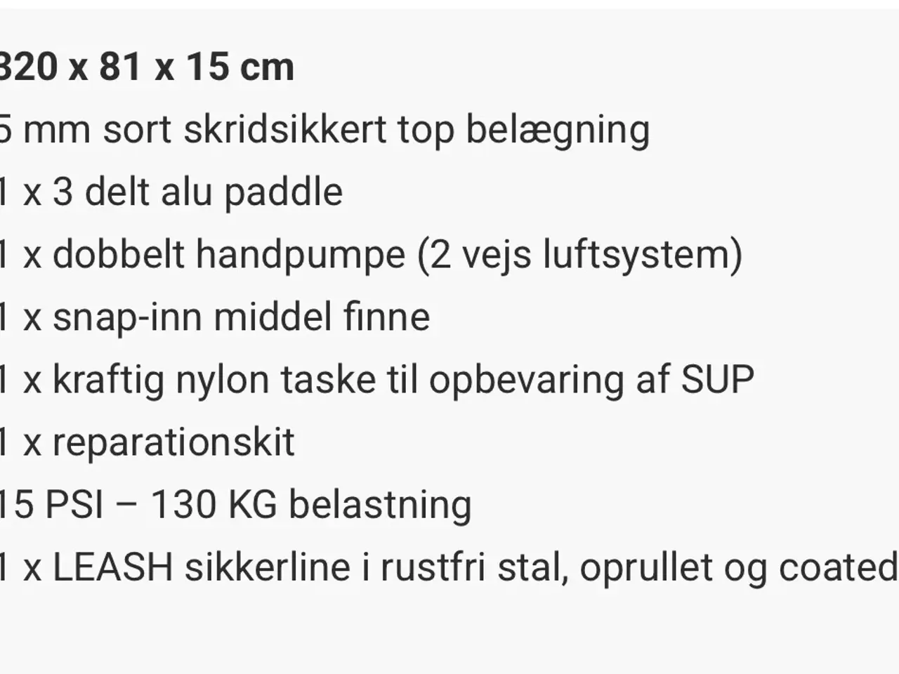 Billede 2 - SUPBoard - 320 cm oppustelig/ 130 kg belastning