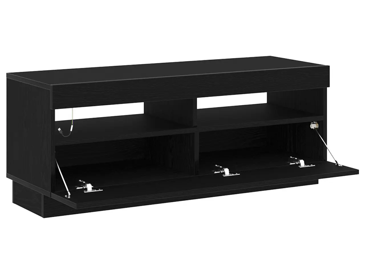 Billede 4 - TV-bord i sort eg 100 × 35 × 40 cm - konstrueret træ med LED