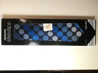 Jacquard silkeslips - Enrico Mori - m. blå cirkler