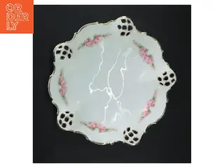 Porcelænsskål med blomstermotiv (str. Ø 23 cm)