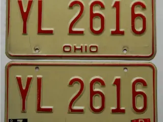 USA Original nummerplade OHIO YL 2616