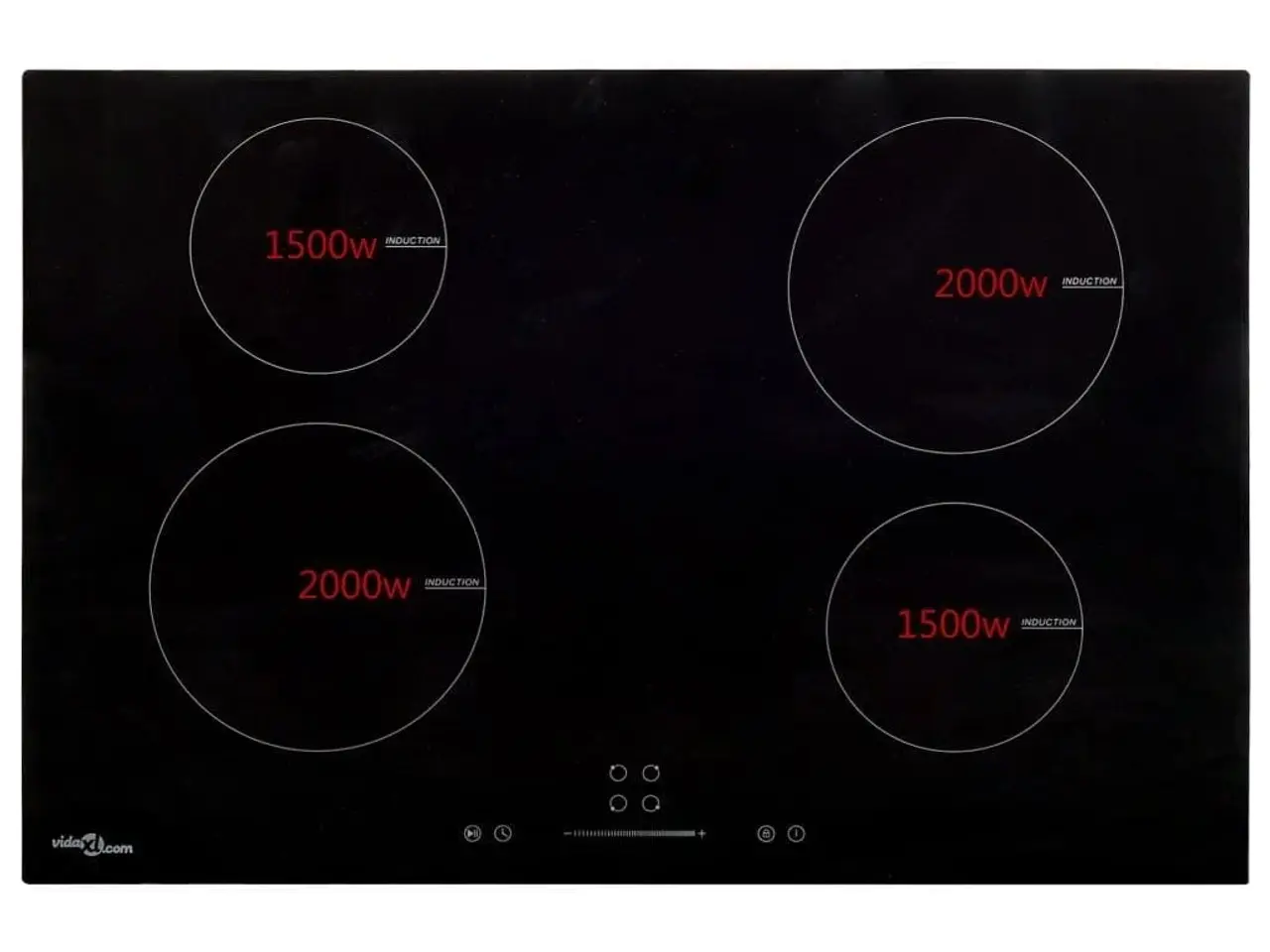 Billede 3 - Induktionskogeplade 77 cm - 4 zoner, Touch Control, 7.000 W, glas - sort