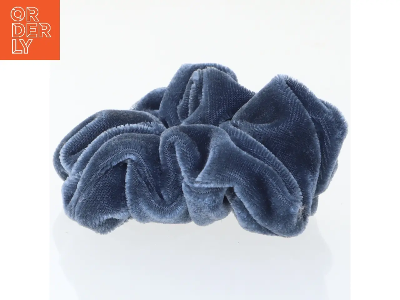 Billede 1 - Blå Velour Hårscrunchie (str. Ø 10 cm)