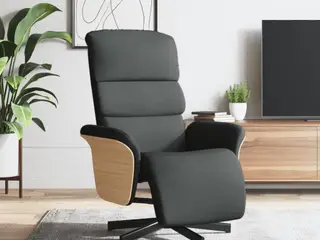 Recliner lænestol med fodstøtte - mørkegrå