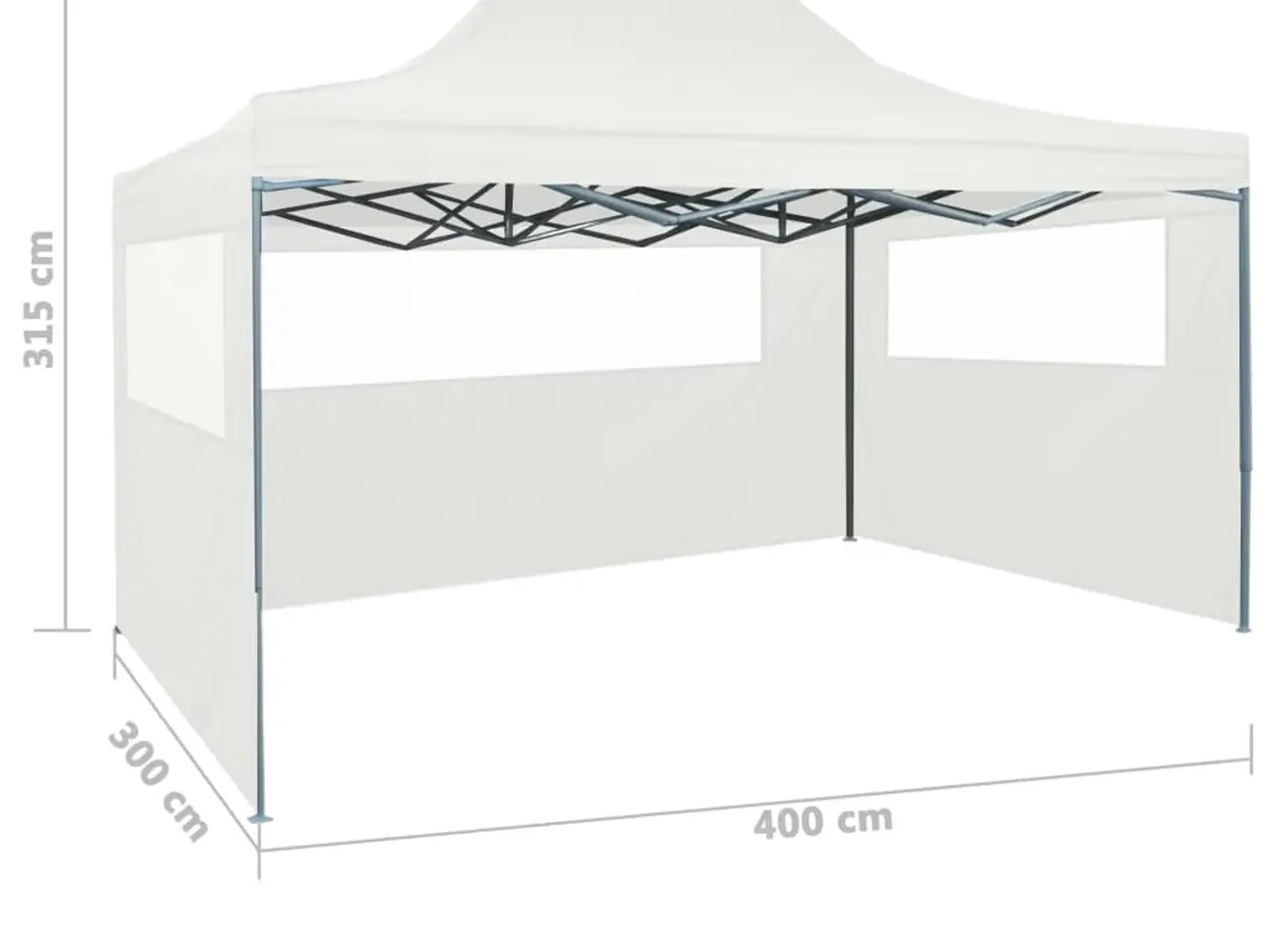 Billede 10 - Foldbart festtelt med 3 sidevægge - hvid, 280 x 410 x 315 cm