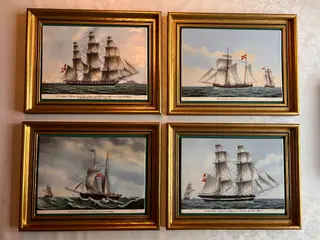 Smukke Bing og Grøndahl skibs portrætter i porcelæ