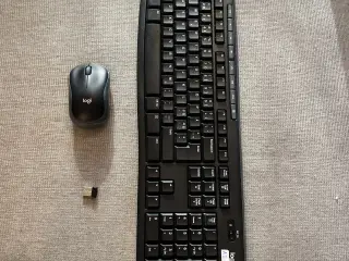Logitech trådløst tastatur K270 og mus M185 sæt