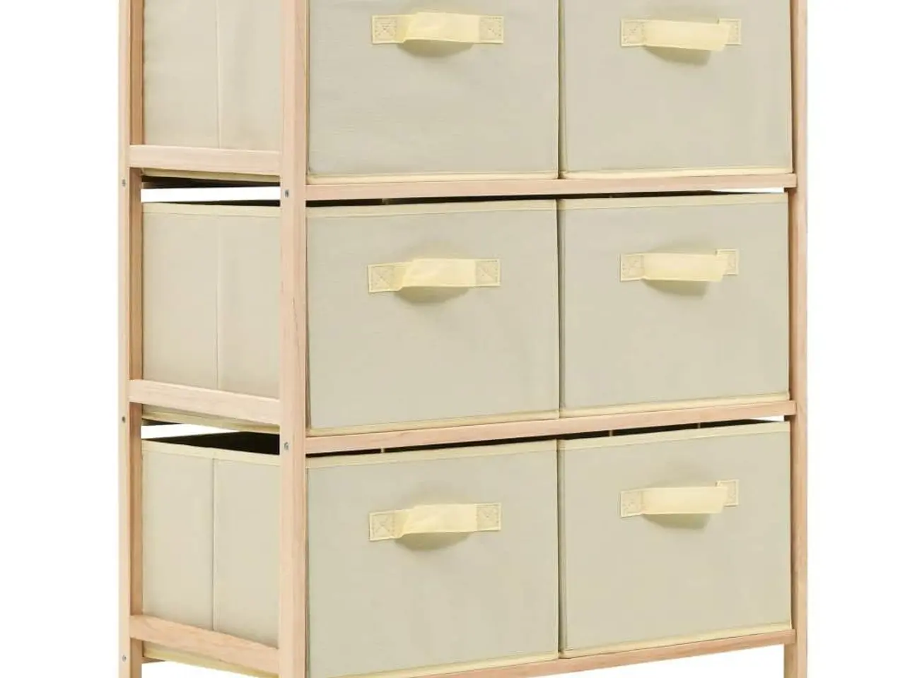 Billede 1 - Opbevaringsstativ med 6 stofkurve cedertræ beige