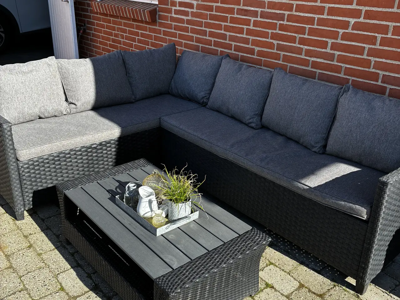 Billede 3 - Hjørnesofa lounge med grå hynder