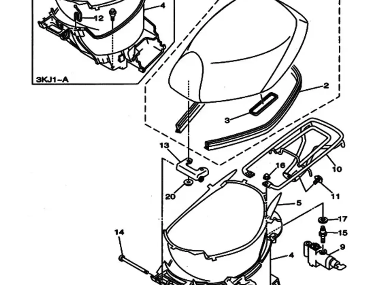 Billede 1 - Sæde kasse Yamaha Jog AS