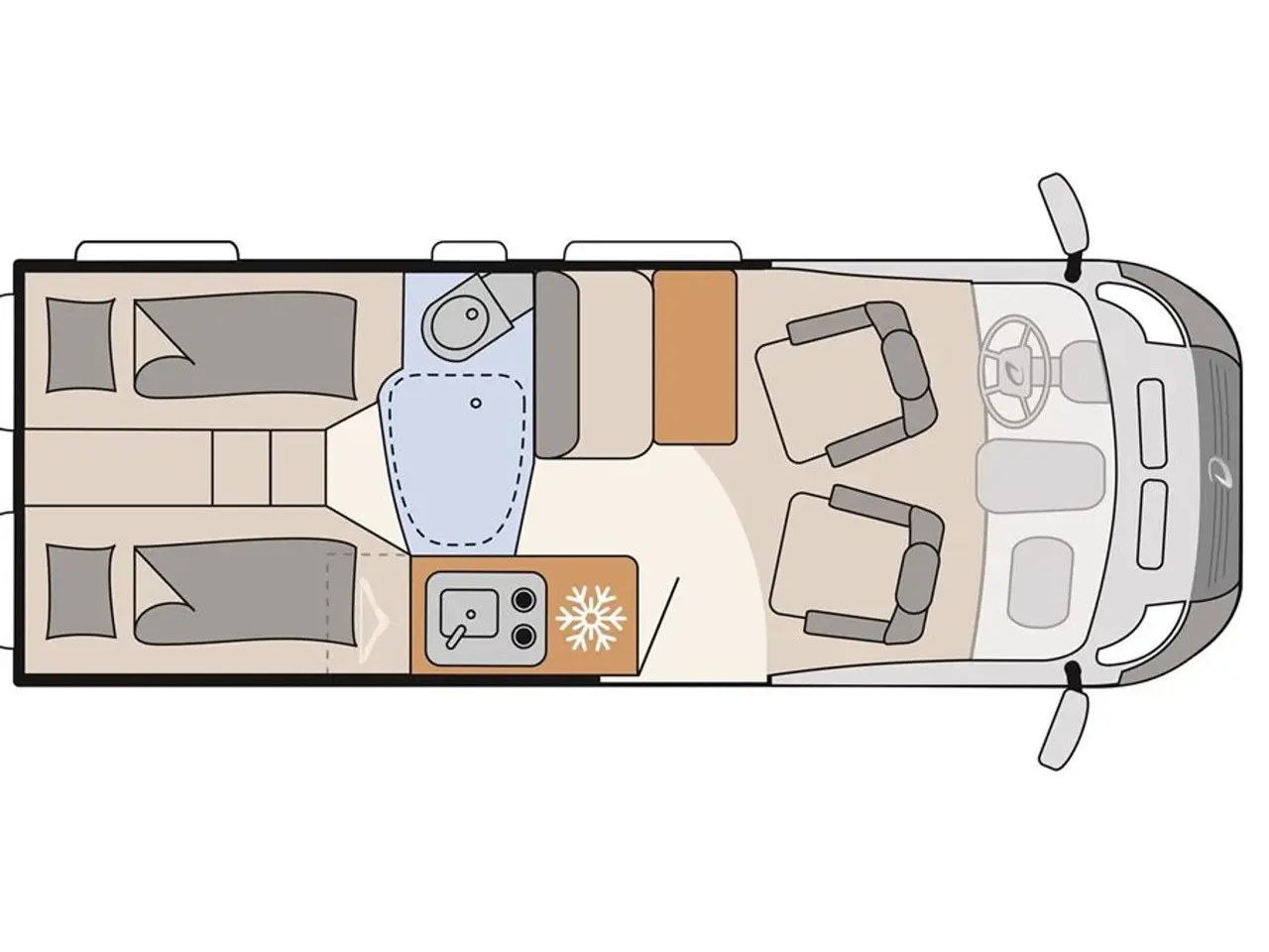 Billede 2 - 2024 - Dethleffs Smart Dethleffs campervan under 6 meter med enkeltsenge og automatgear!