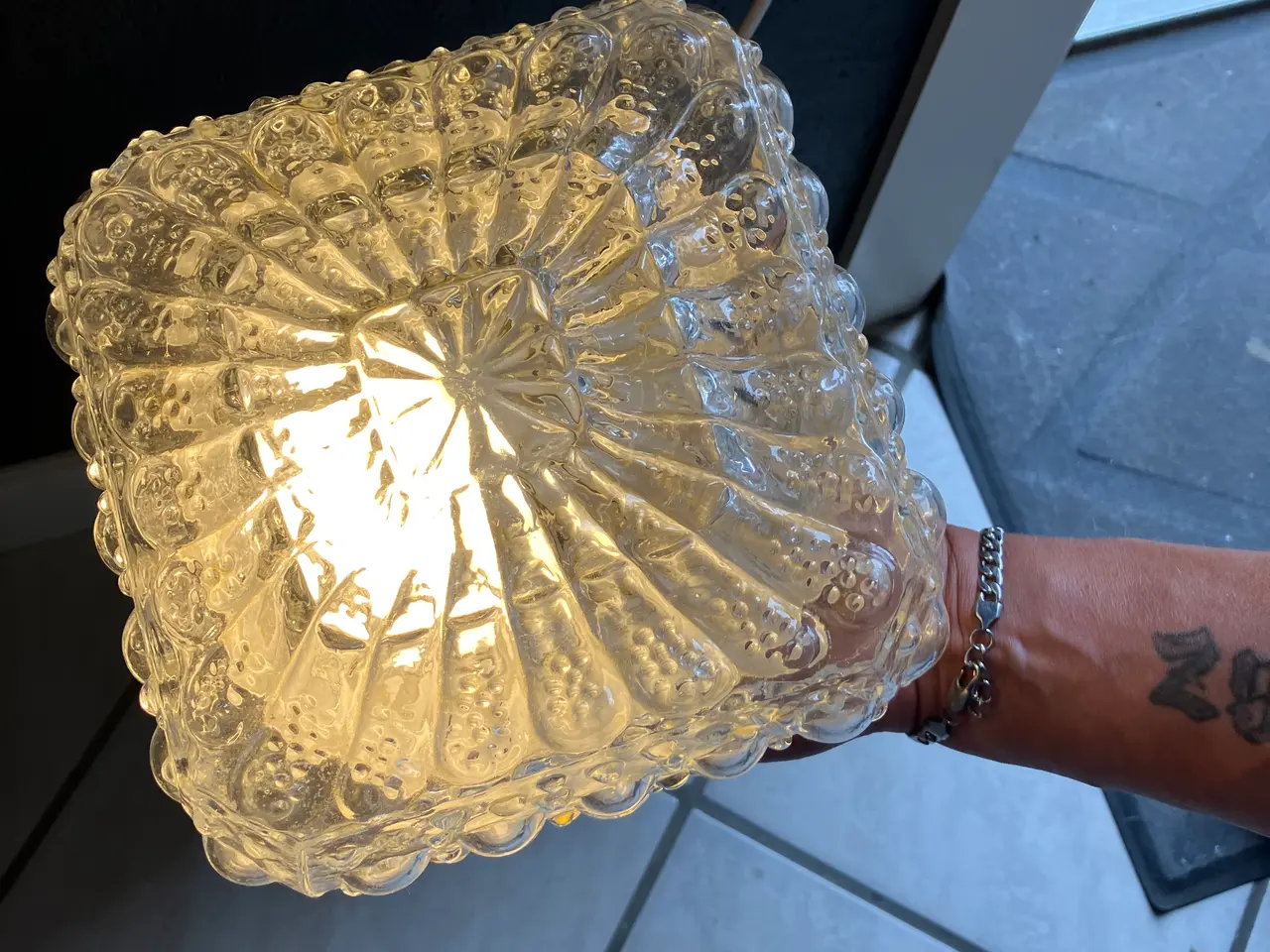Billede 1 - Vintage Plafon i klart glas