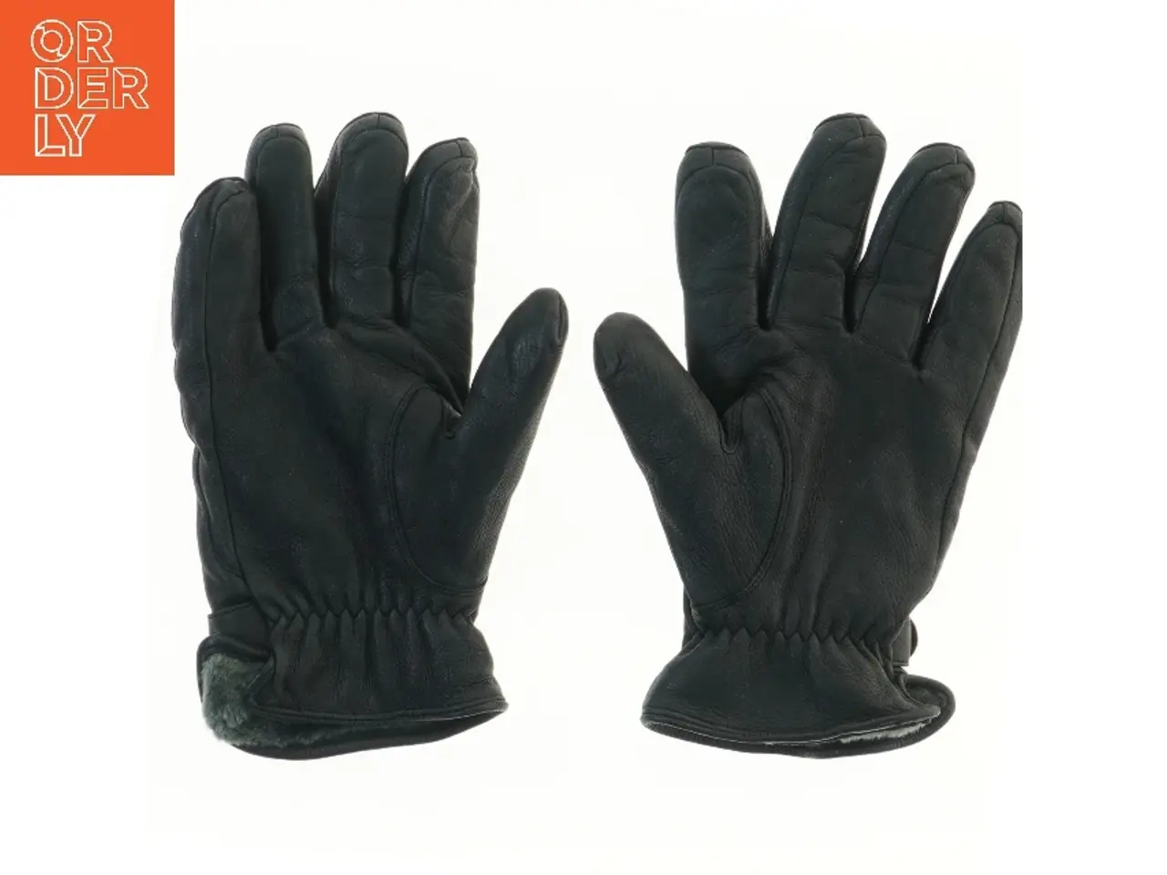 Billede 2 - Sorte herrelæderhandsker med spænde (str. 28 cm)