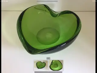Grøn glasskål