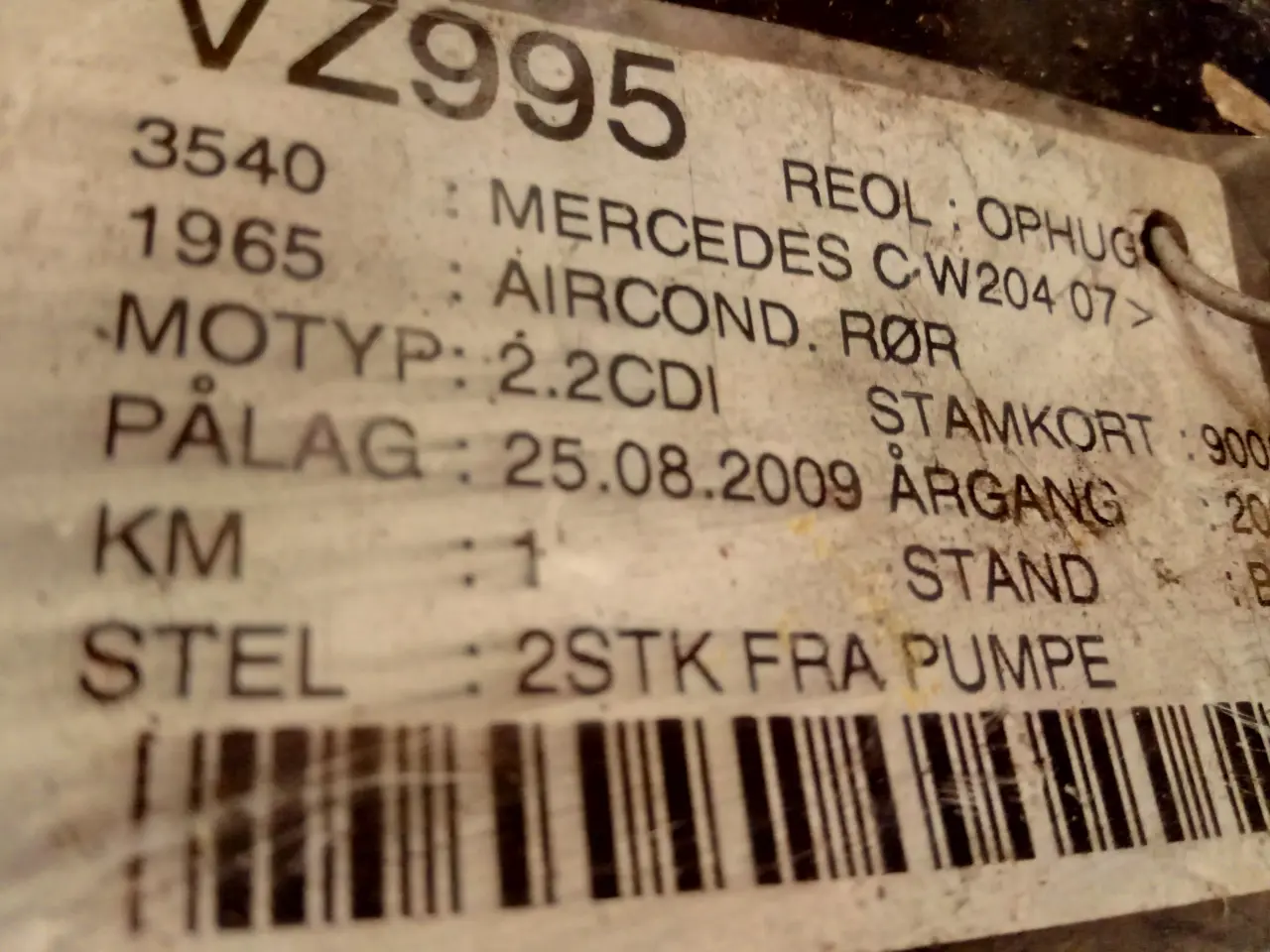 Billede 4 - Mercedes - Benz w204 2007 rør
