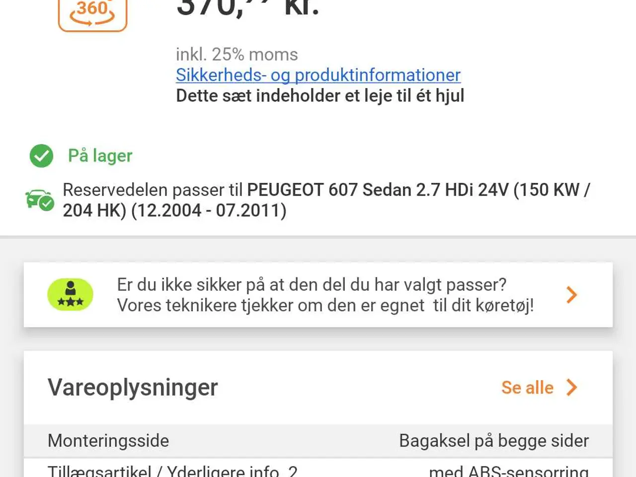 Billede 1 - Hjullejer bag mapco