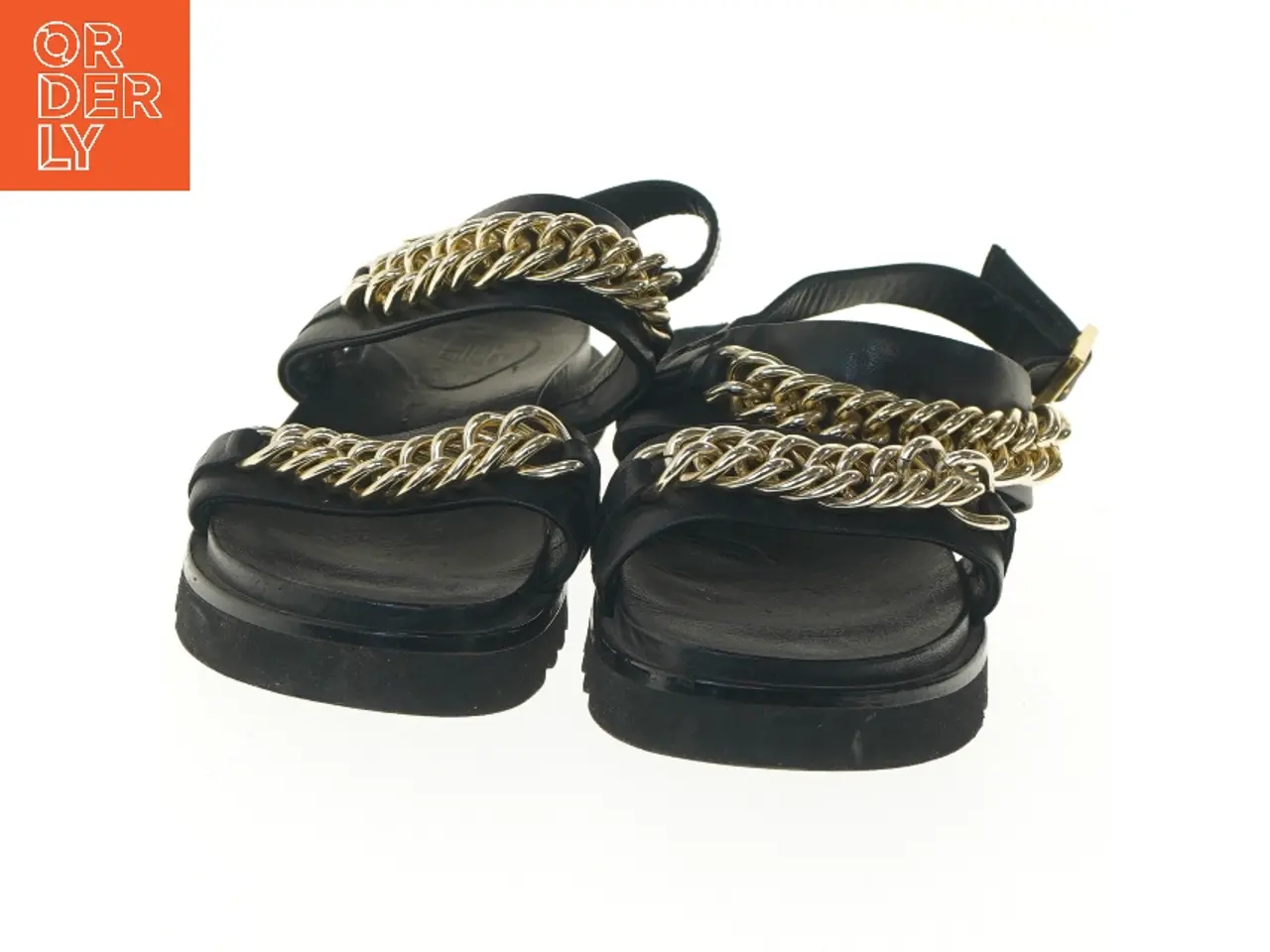 Billede 4 - Sort sandaler med guldkæder, str. 29 cm fra Billi Bi (str. 29 cm)