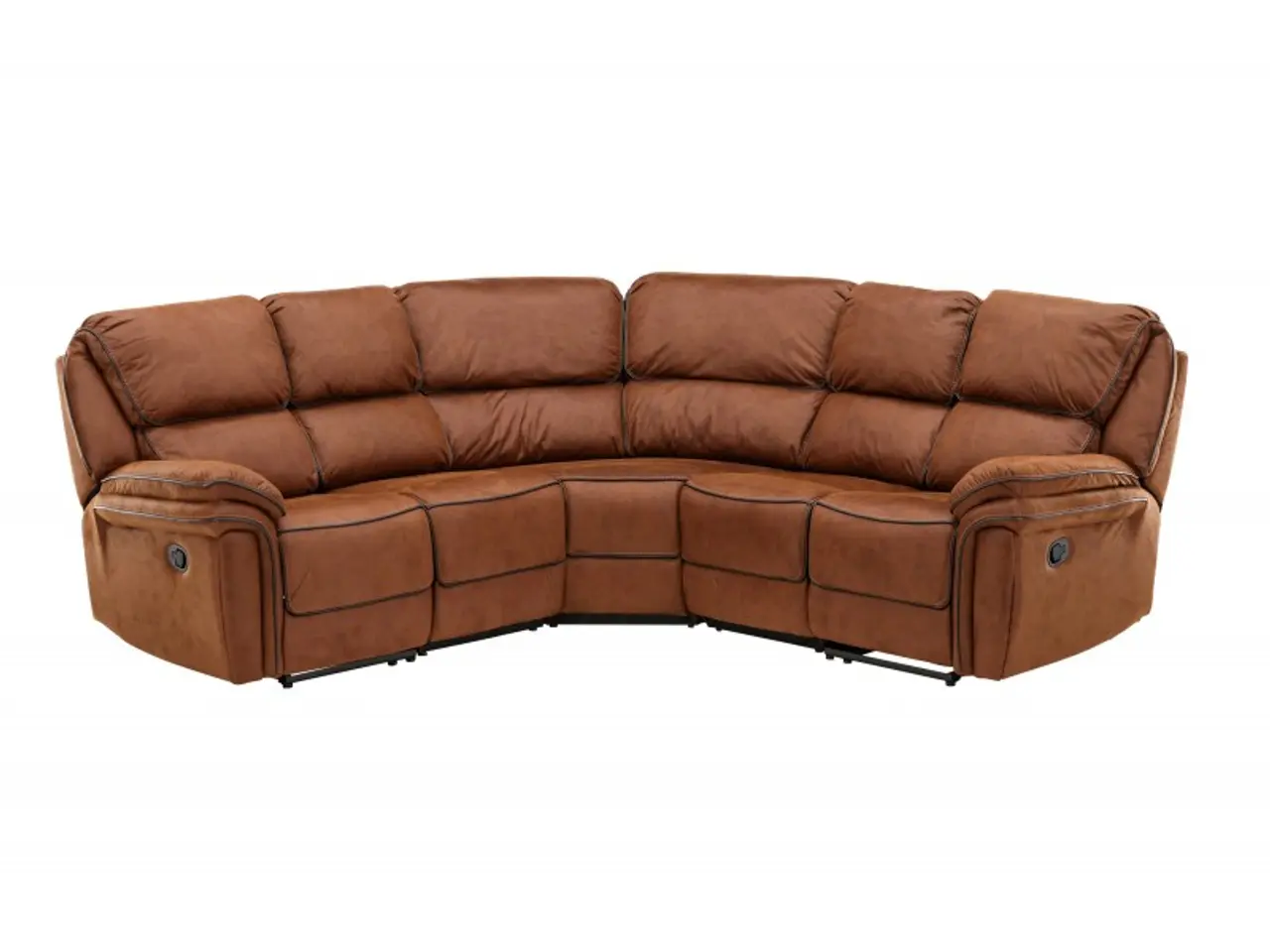 Billede 4 - Christopher Recliner hjørnesofa - Cognac - Ruskindsblød mikrofiber