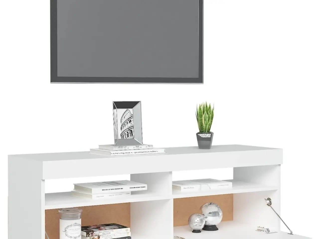 Billede 6 - Tv-skab med LED-lys - 120 × 35 × 40 cm, hvid
