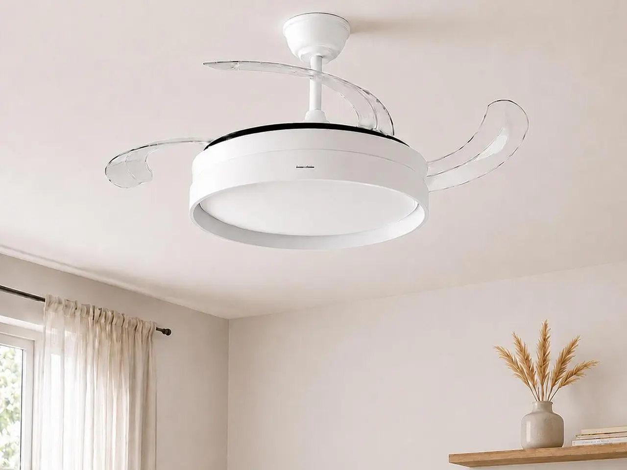 Billede 10 - Loftventilator med lys - hvid/transparent (OUTLET B)