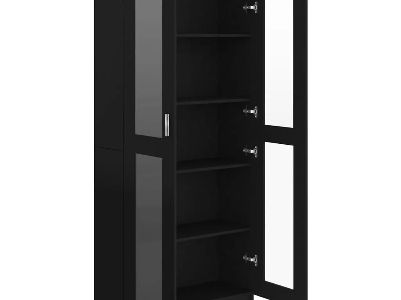 Billede 5 - Vitrineskab 82,5x30,5x185 cm konstrueret træ sort