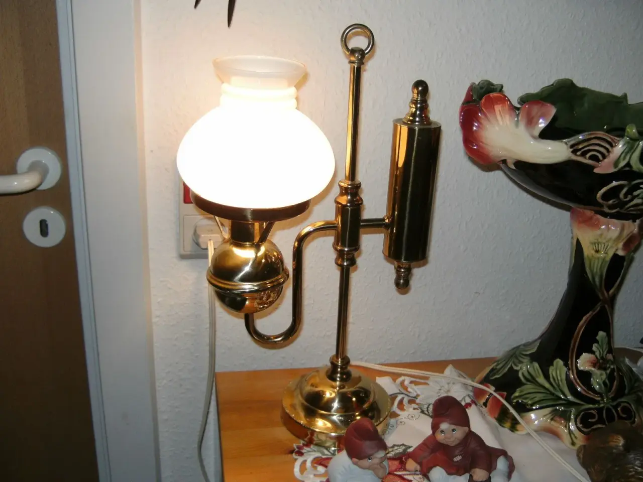Billede 1 - lampe Messing /glasskærm