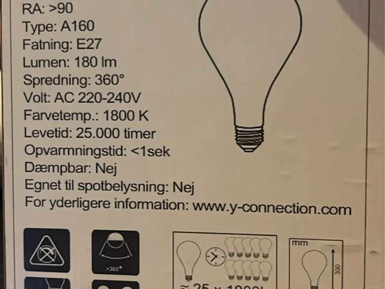 Billede 2 - 3 stk. store dekorative LED-pærer fra Y-Connection