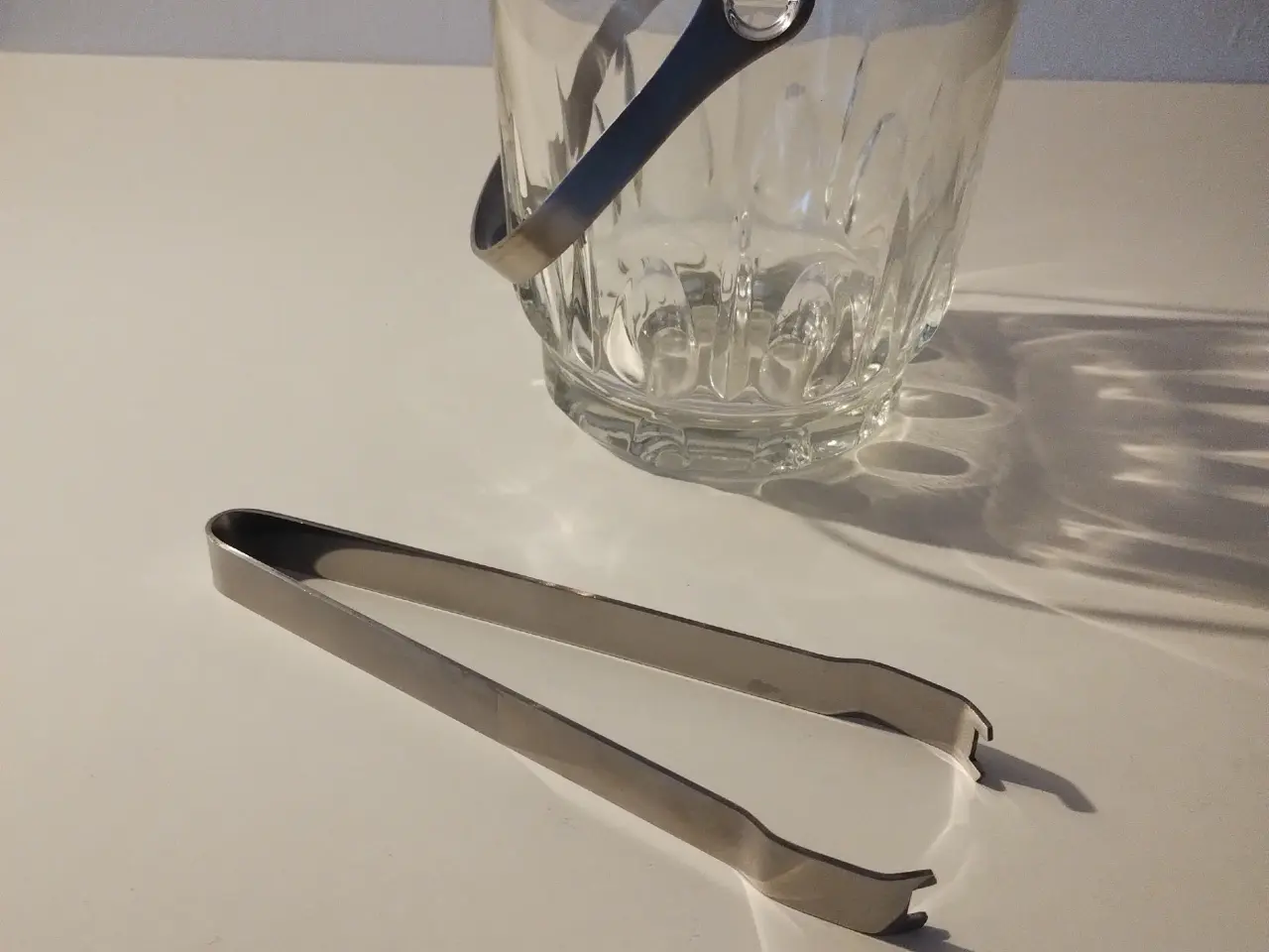 Billede 4 - Glas isspand med is tang