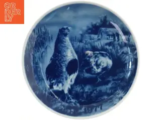 Dekorativ tallerken med jagtmotiv 1977 (str. Ø 19,5 cm)