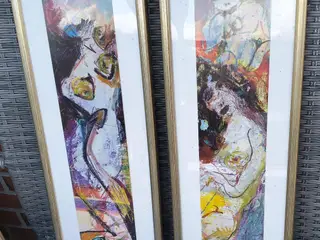 2 FLOTTE INGE HØRUP LITOGRAFIER, 20X56 CM