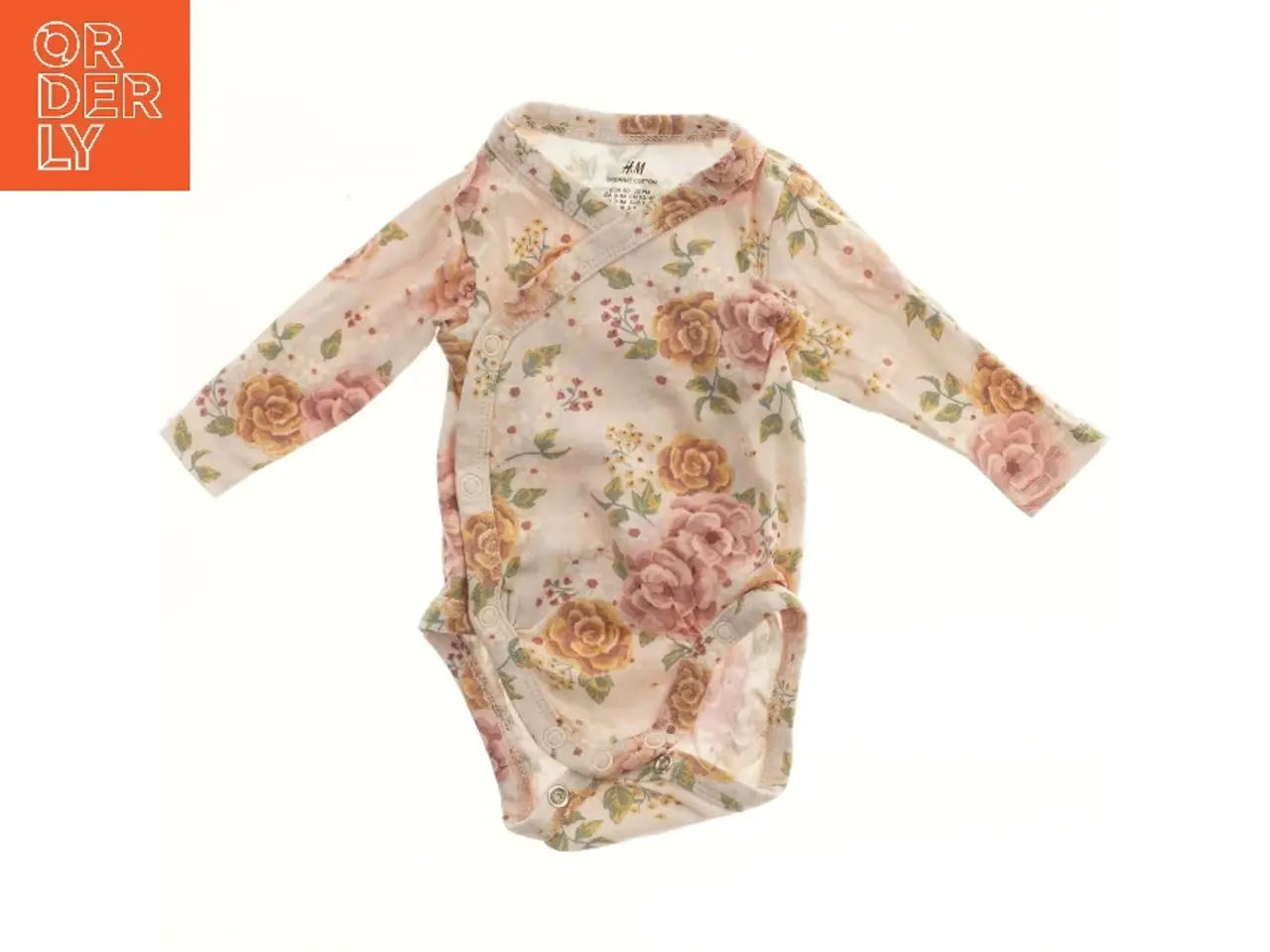 Billede 1 - H&M (str. 50) Langærmet bodystocking med blomsterprint