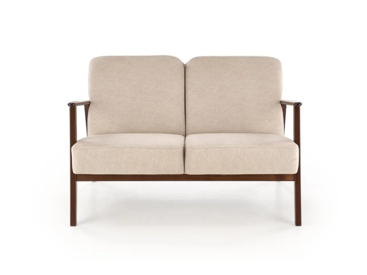 Billede 10 - MILANO 2S sofa, Beige CASTEL#15 / mørk Valnød