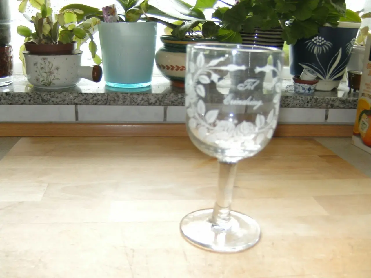 Billede 1 - Gl Erindringsglas m/Roser