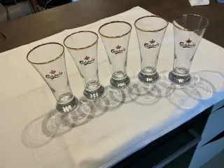 Carlsberg ølglas med guldkant