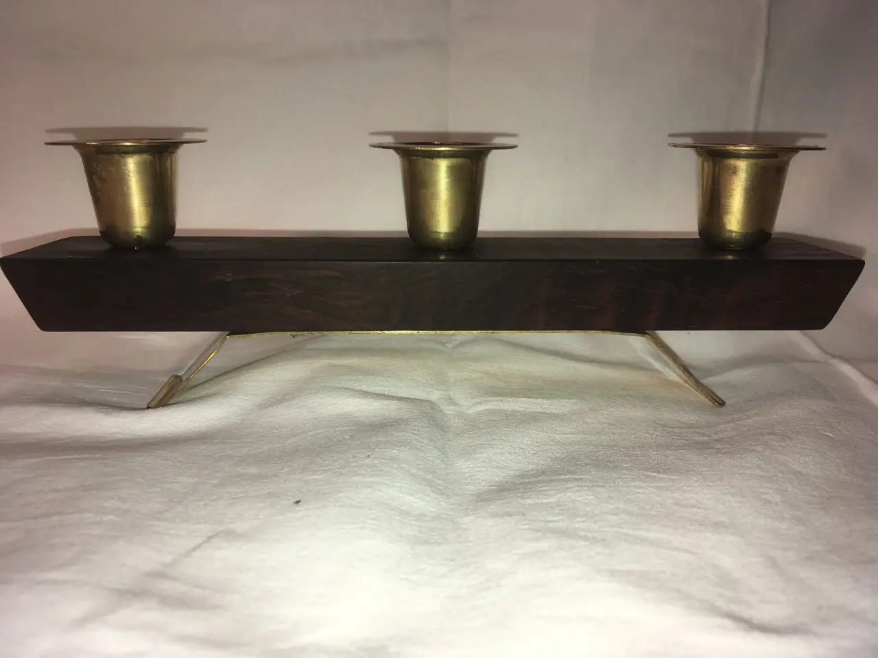 Billede 10 - Lysestage palisander messing 