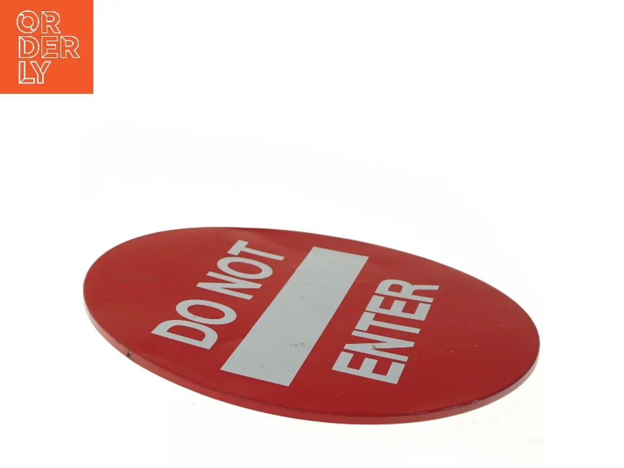 Billede 3 - Rødt rundt metalskilt med teksten "DO NOT ENTER" Ø30 cm (str. Ø 30 cm)
