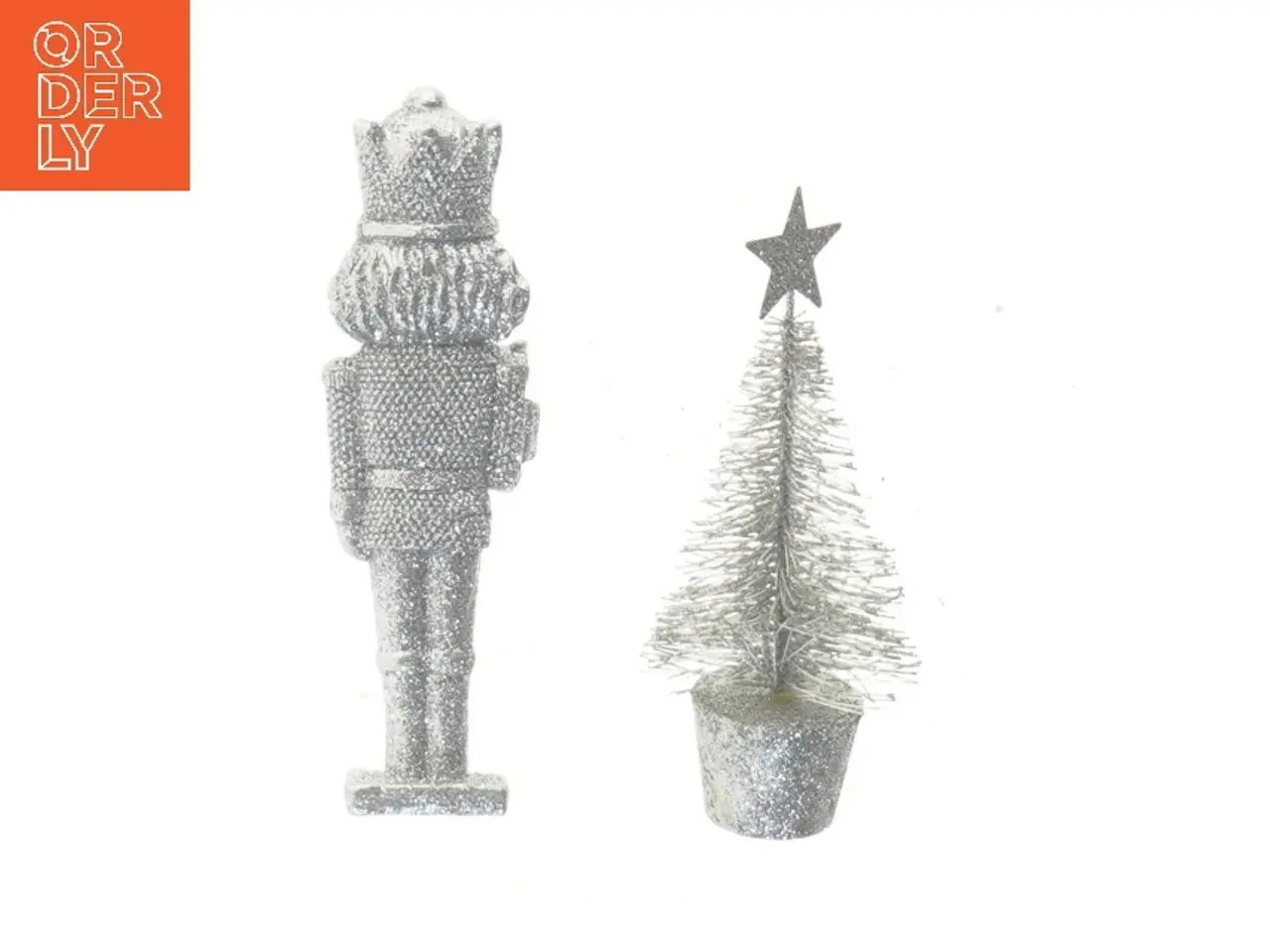 Billede 2 - Sølvglitrende juledekorationer (str. 16 cm)
